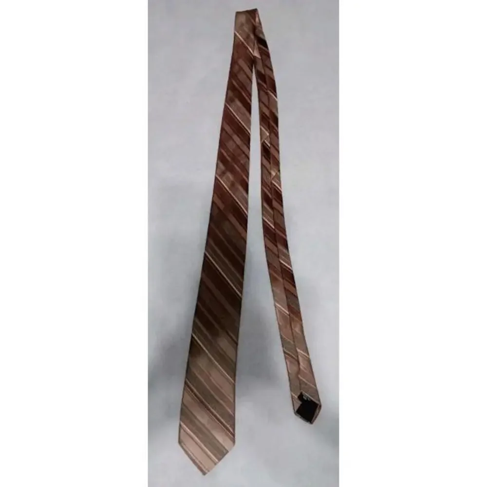 Vintage Ram Tie Maker Mens Neck Tie Multicolor Gold Stripes 100% polyester